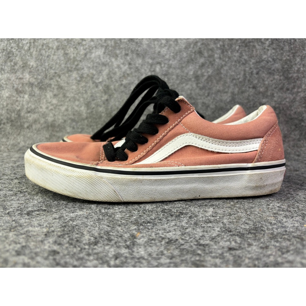 Vans Old Skool Shoes Women 6.5 Pink Canvas Suede Low Top‎ Sneakers 751505
